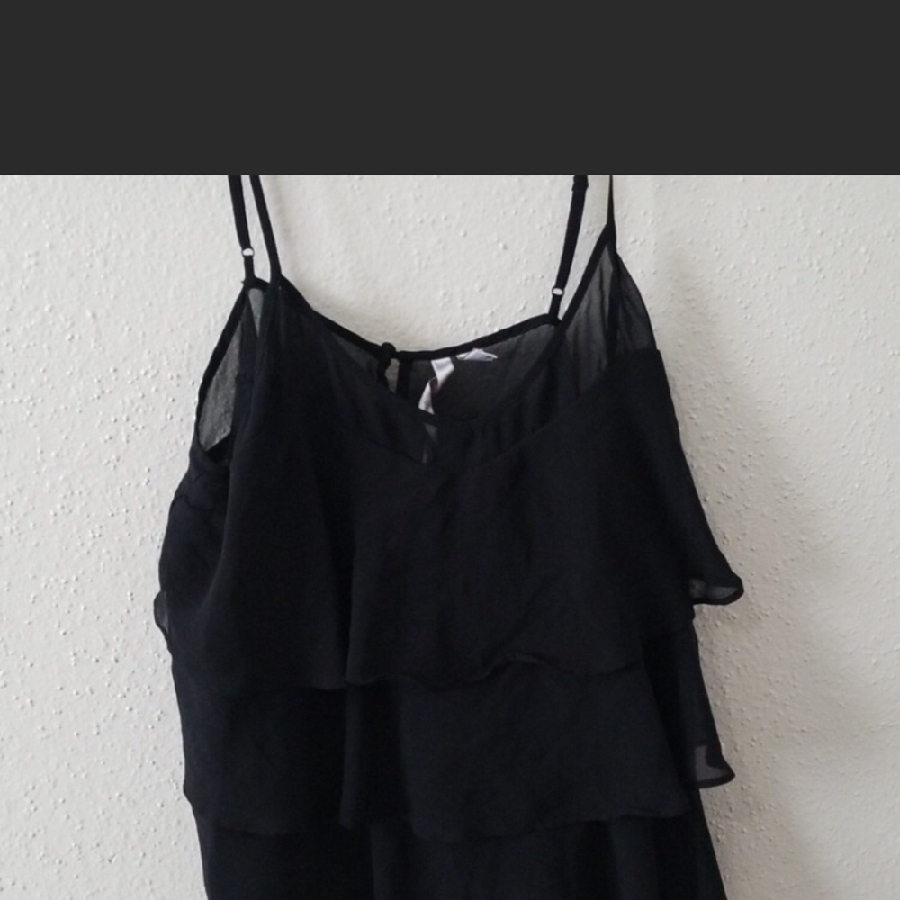 Lauren Conrad Black Flounce Tank Top